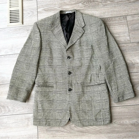 Vintage Bellissimo Hill Wool Blend  Plaid Blazer Union Made in Canada - Picture 3 of 16